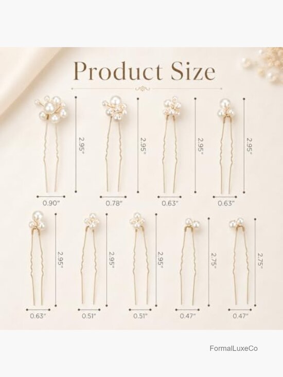 9pcs Pearl Hair Pins Set, Leaf Rhinestone Bobby Pins, Bridal Hair Clips for main image 7